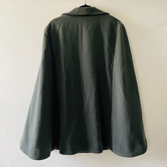 Joan Rivers Womens Gray Tweed Button Front Cape Coat Size 1X - Picture 2 of 9